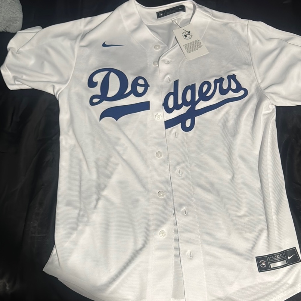Nike White and Blue Dodgers Jersey - Picture 1 of 1